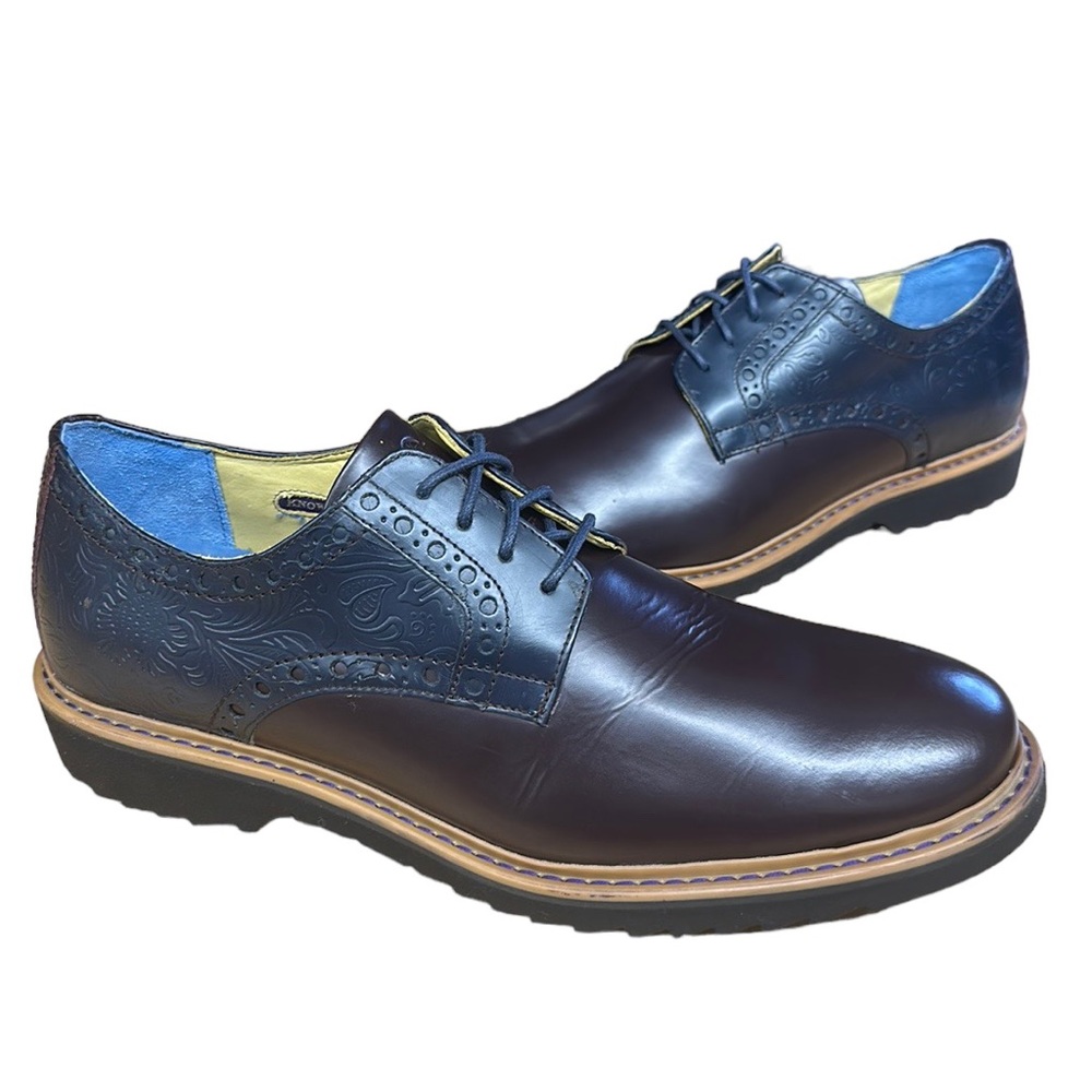 Robert Graham Bethune Derby Dress Business Brown Black Men's Leather Shoes 13 M